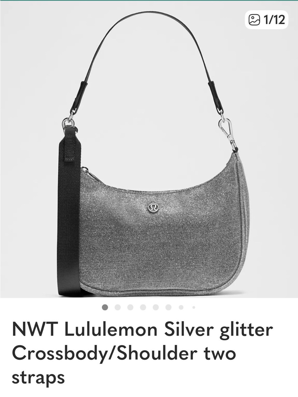lululemon athletica Silver Glitter Crossbody Shoulder Bag